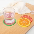 thumbnail image 6 of Travelwant 7Pcs/Set Fruit Coaster, Non Slip Coasters Heat Insulation Colorful Unique Slice Silicone Drink Cup Mat for Drinks Prevent Furniture and Tabletop, 6 of 7