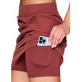 thumbnail image 2 of RBX Active Women's Golf/Tennis Woven Longer Length Flat Front Skort With Pockets, 2 of 5