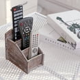thumbnail image 5 of MyGift 3 Slot Rustic Wood Remote Control Storage Caddy, Torched Brown, 5 of 5