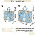 thumbnail image 2 of FORMRS Womens Corduroy Tote Bag Crossbody Shoulder Handbag with Pocket, Milk and Cookies, 2 of 7