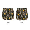 thumbnail image 3 of Balery Owls And Plants Pantalones cortos deportivos para mujer con forro y dos bolsillos, elásticos, para entrenamiento, gimnasio, yoga-Small, 3 of 7