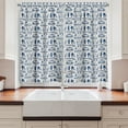 thumbnail image 2 of Ambesonne Ski Pattern Kitchen Curtains, Snowboard Club Ornament, 55"x45", Eggshell and Dark Sky Blue, 2 of 3