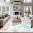 thumbnail image 3 of Summer 5x7 Area Rugs for Living Room, Red Orange Crab Coral Seashell Nautical Coastal Ocean Non Slip Floor Mat Washable Low-Profile Indoor Carpet for Bedroom, Dining Room, Bathroom, 3 of 9