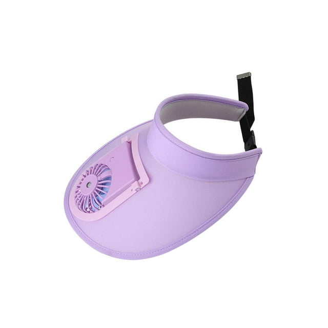 Summer Solar Fan Hat Summer Outdoor Hat Visor sunscreen hat Cooling Fan hat For Outdoor UV Protection Purple