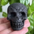 thumbnail image 4 of MATROOY 2" Natural Volcanic rock Carved Skull Quartz Crystal Skull Reiki Healing 1PC, 4 of 9