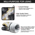 thumbnail image 7 of Black White Gold Marble Pattern Kitchen Oven Mitt and Pot Holder Sets 2 Pcs for Baking, Cooking and Grilling, Heat Resistant Up To 392 °F, 7 of 7