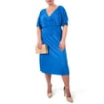 thumbnail image 3 of Nine.Eight Women’s and Women's Plus Faux Wrap Plisse Midi Dress, Sizes XS-4X, 3 of 4
