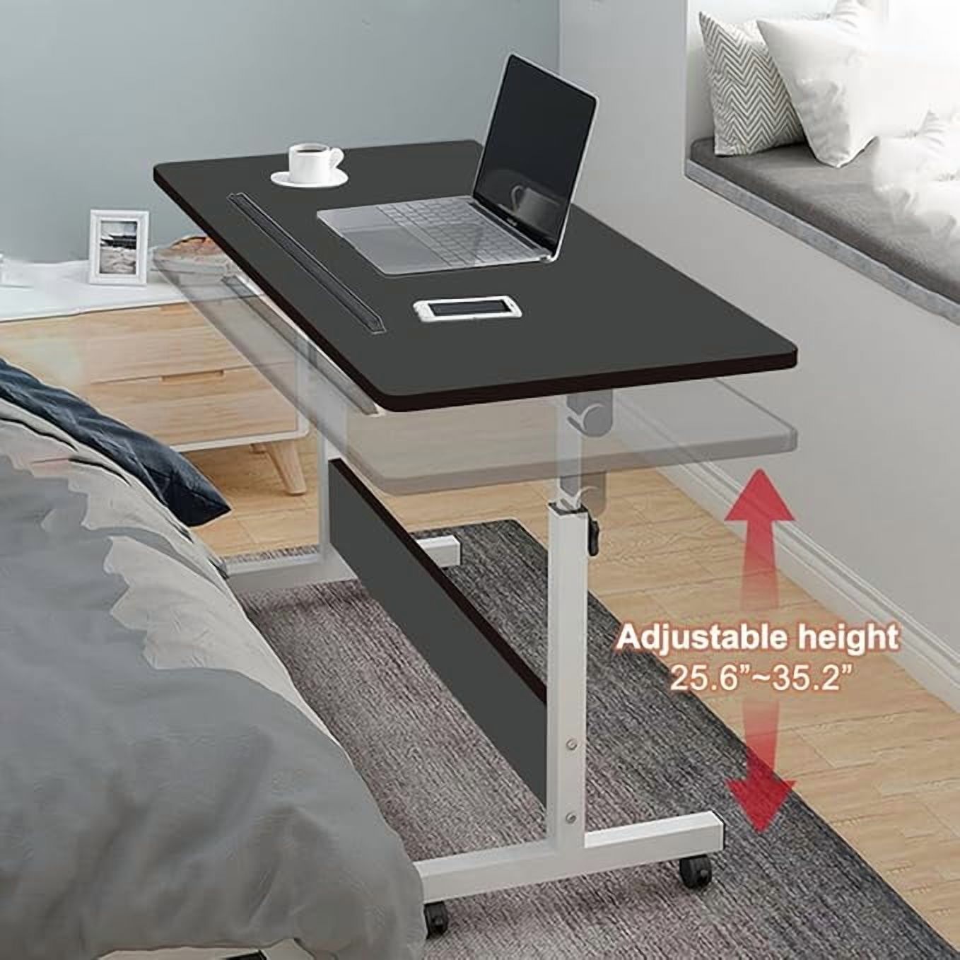 WXJHL Rolling Desk Adjustable Height,Rolling Computer Cart,Portable Laptop Desk,Small Adjustable Home Office Desk,Rolling Laptop Desk,Small Portable Desk