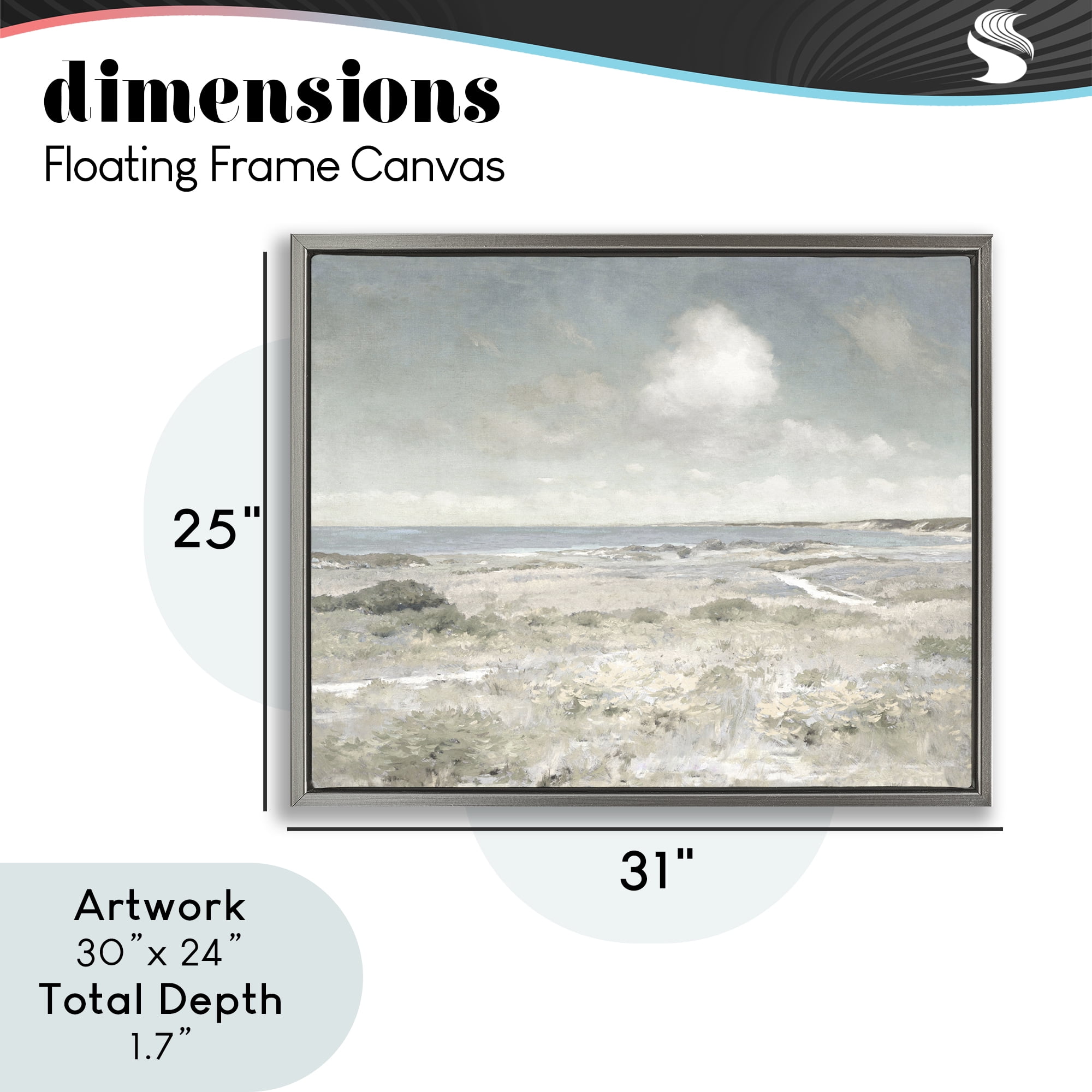 Stupell Industries By The Shore Neutrals Gray Framed Floater Canvas Wall Art, design by Christy McKee