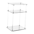 thumbnail image 4 of Mesa auxiliar compacta de 3 niveles de acrílico, mueble versátil, mesita de noche pequeña Rectángulo, 4 of 9