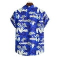 thumbnail image 4 of ALLLIST Mens Shirts with Pockets Short Sleeve Collared Button Down Shirts Blue Casual Hawaiian Clothes for Men, 4 of 9