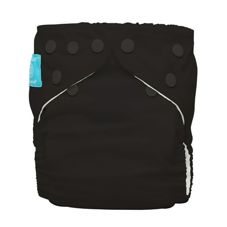 Charlie Banana 2-in-1 Reusable Diapering System, 1 Diaper and 2 Inserts, (One Size), Black