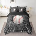 thumbnail image 2 of Erosebridal Ensembles de Literie de Baseball pour Joueur de Balle Format Simple, Ensembles de Douillette à Thème Sportif avec Draps, Déco de Jeu, Réversible, 7 Pcs, 2 of 5