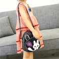 thumbnail image 1 of Bolsa Mochila de piel sintética para niños y niñas morral escolar con Ehuebsd lentejuelas y orejas de conejo bonito dibujo animado para libros guardería, 1 of 8