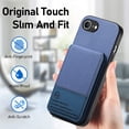 thumbnail image 3 of ELEHOLD Case for iPhone 16e, RFID Blocking Slim PU Leather Wallet Case with Card Holder & Kickstand,Blue, 3 of 11