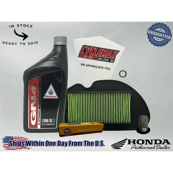 Cyclemax Standard 10W-30 Tune Up Kit fits 2022-2024 Honda NAVI with Spark Plug