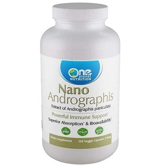 One Planet Nutrition Nano Andrographis 250 mg Veggie Capsules (120 Servings), Nano for Max Absorption, Supports Immune Function and Wellness, Vegan, Non-GMO, Gluten-Free