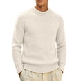 thumbnail image 3 of LYSMORA Men's Crew Neck Raglan Ribbed Knit Sweater Long Sleeve Pullover Top for Daily Commute City Stroll Fall Winter Casual Outing, 3 of 8