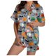 thumbnail image 2 of MKLEKYY Pijama Corto De Dos Piezas Para Mujer, Conjunto De Pantalones Cortos De Manga Corta Con Cuello En V, 2 of 4