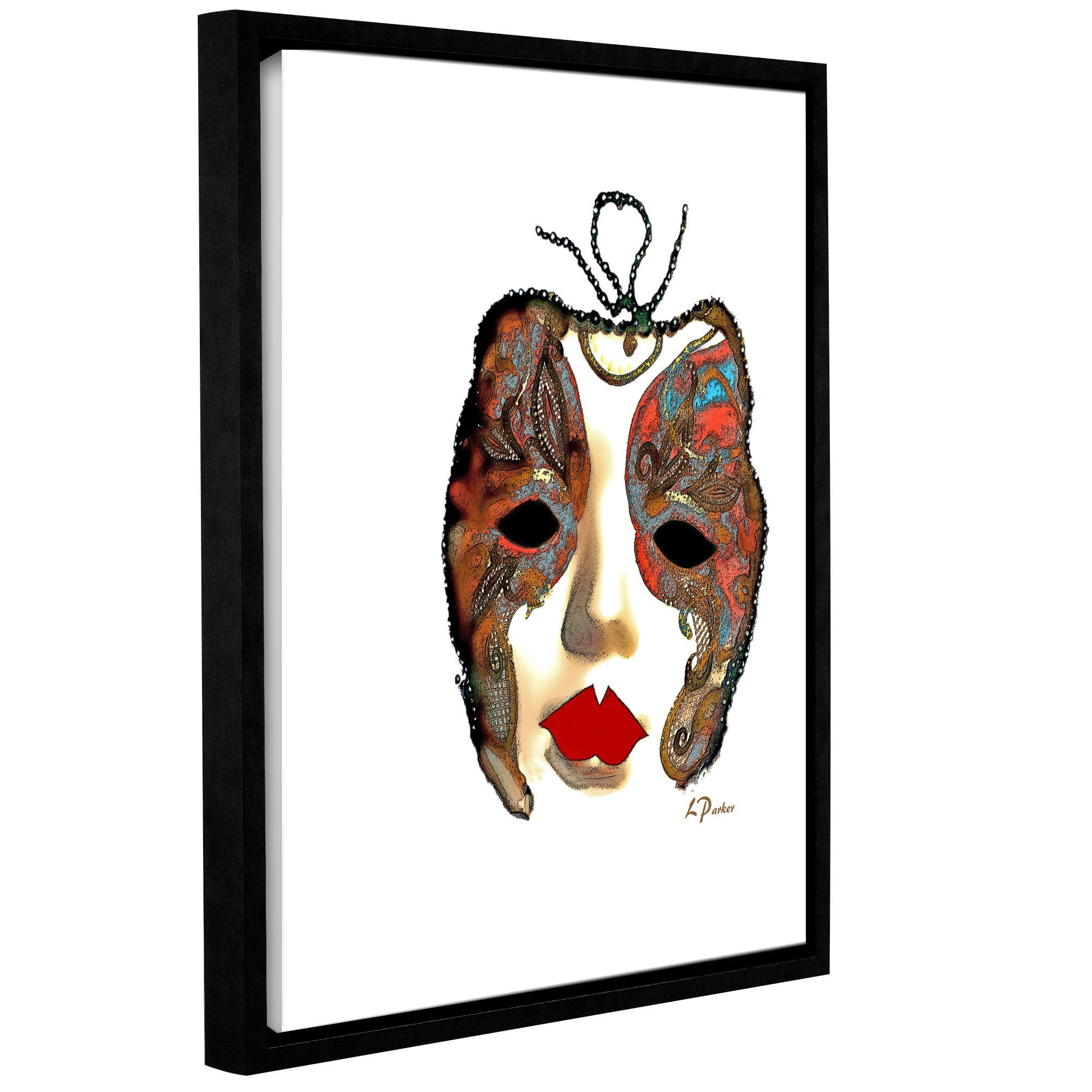 ArtWall Linda Parker "Venetian Mask II" Gallery-wrapped Floater-framed Canvas