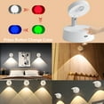 thumbnail image 4 of Wireless RGB Remote Control Spotlight Rechargeable Accent Lights LED Puck Light Dimmable Timer Uplight with Magnet Stick-on Anywhere for Lighting Up Painting Picture Artwork Closet Showcase,4Pack, 4 of 7
