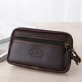 thumbnail image 5 of Xinyolin Men Vintage Faux Leather Fanny Pack Waist Bag Travel Hiking Phone Holder Purse, 5 of 7