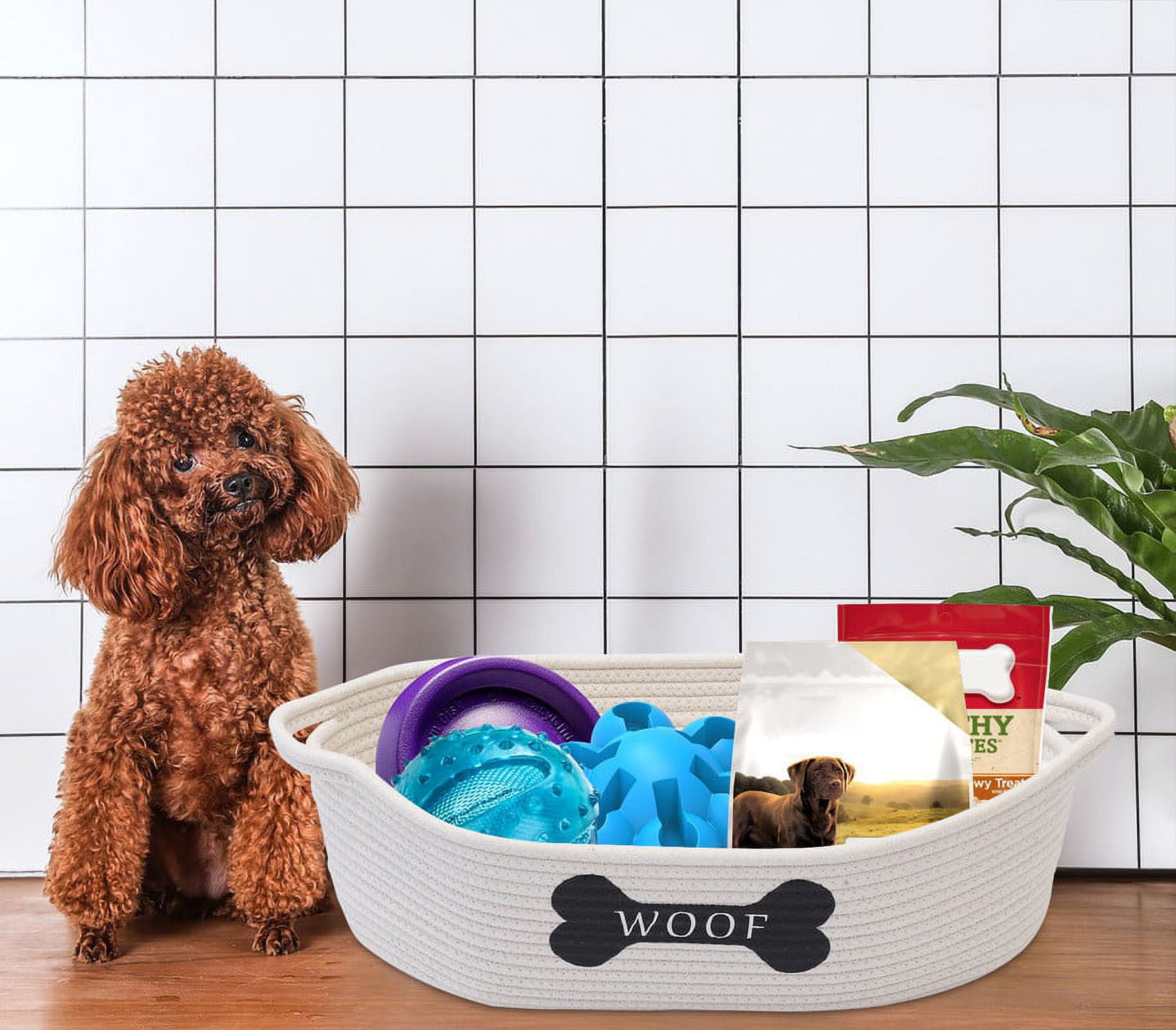 KWLET Small Basket Storage Baskets Bins Shelf Baskets Book Baskets Felt Storage Bin White Baskets for Organizing Toys Pet Toys Dippers Towels Toilet C