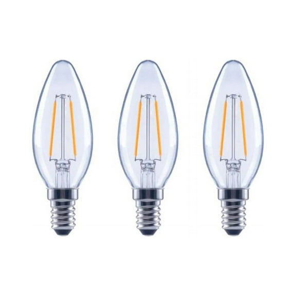 EcoSmart 25-Watt Equivalent B11 Dimmable E12 Candelabra Clear Glass Vintage LED Light Bulb Soft White (3-Pack)