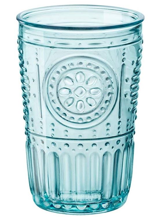 Bormioli Rocco Romantic Cooler Drinking Glass, Set of 4, 16 oz, Light