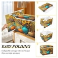 thumbnail image 4 of Large Collapsible Storage Box Flip Lid Fabric Decorative Organizer Container Basket with Handles 16.5×12.6×11.8in Exquisite Vase and Fresh Flowers, 4 of 7