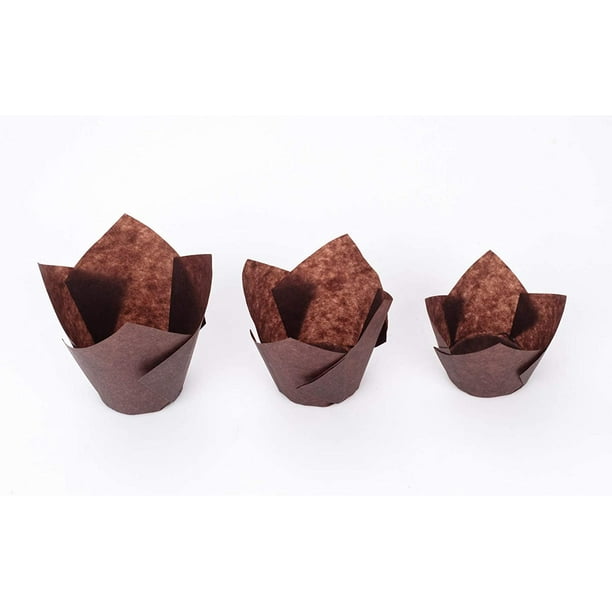 24 caissettes pour muffins et cupcakes en forme de tulipe en