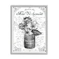 thumbnail image 4 of Stupell Industries Anemone Flower French Text Fancy Floral Border Graphic Art Gray Framed Art Print Wall Art, Design by Lettered and Lined, 4 of 5