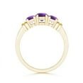 thumbnail image 2 of ANGARA Vintage Style Three Stone Natural Amethyst Wedding Band in Yellow Gold for Women | February Birthstone, Anniversary, Jewelry Gift for Women | Natural Amethyst Engagement Ring (Ring Size - 4), 2 of 7