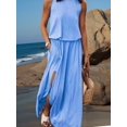 thumbnail image 5 of Jaimenalin Women'S Crew Neck Sleeveless Elastic Waist Slit Maxi Dress XL, 5 of 6