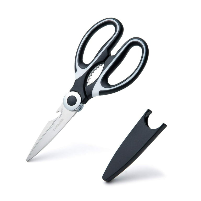 Linoroso Kitchen Scissors Heavy Duty Kitchen Shears with Magnetic Holder Made with Japanese Steel 4034 - Graphic,Cow