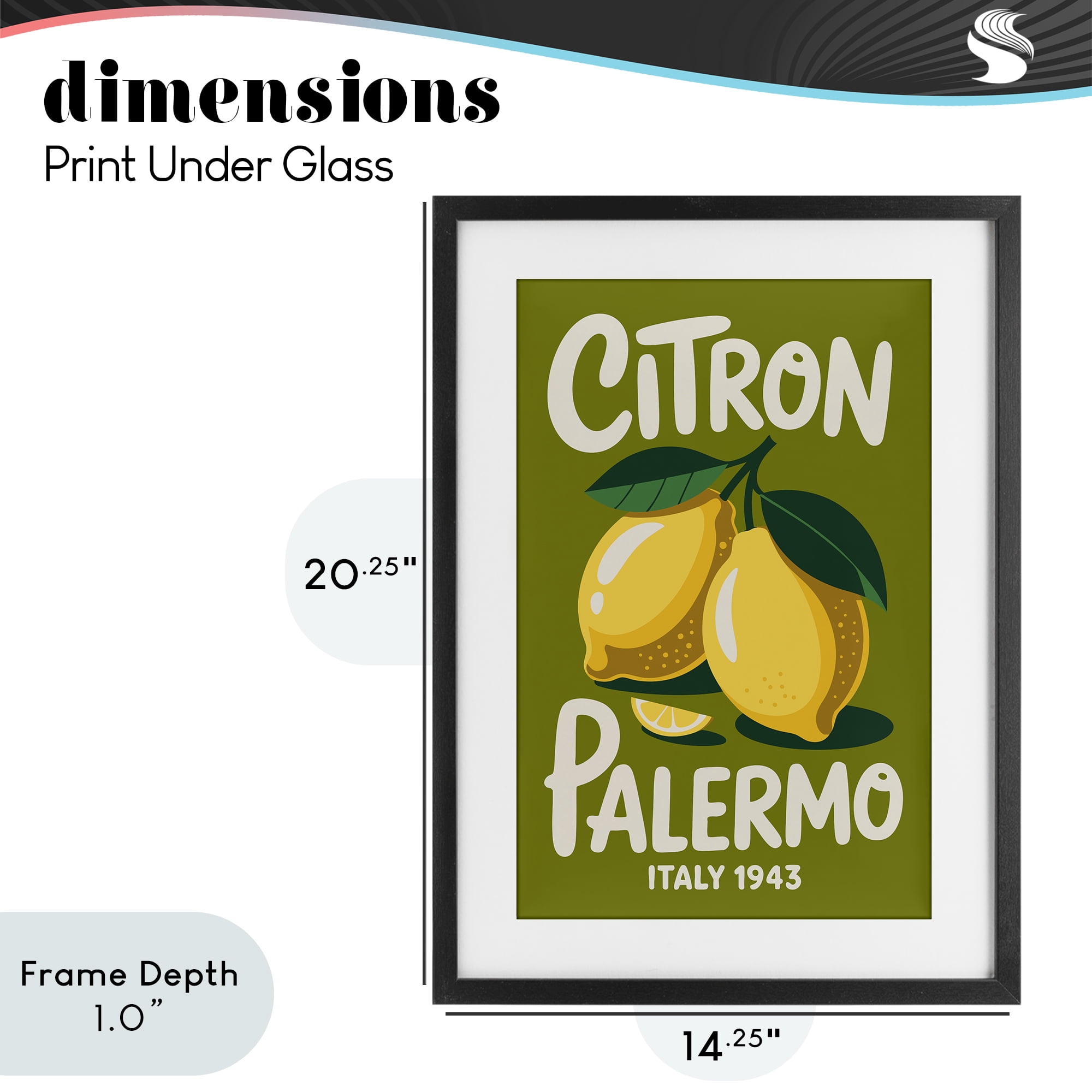 Stupell Industries Citron Palermo Lemons Black Framed Print Under Glass, design by Andreas Magnusson