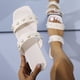 thumbnail image 1 of Sandalias planas con punta abierta y perlas para mujer, sandalias cómodas, informales, cómodas, para la playa Wmkox8yii  hj789, 1 of 8