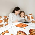 thumbnail image 5 of Homewish Cute Ribbon Bowknot Full Size Comforter Sets,Basketball Sport Lovers Bedding Comforter Set,White Orange Bedding Sets For Kids,Breathable Home Decor Reversible,3-Piece, 5 of 8