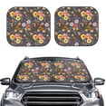 thumbnail image 2 of Haiem Colorful Flowers With Butterfly Windshield Sun Shade: Universal Foldable 2-Piece Car Front Window Sunshade - Blocks Uv Rays, And Reduces Heat,Essential Car Accessory Medium, 2 of 7