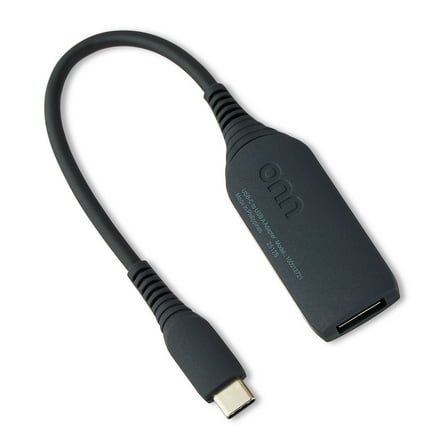 onn USB-C to USB Female Adapter, 4", 1 Piece per Pack, Black