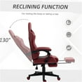 thumbnail image 5 of JERFIT Red Racing Gaming Chair, High-Back Recliner with Footrest and Lumbar Support, 5 of 9