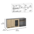 thumbnail image 3 of Light Pine Glass Wall Cabinet | Effortlessly Detachable, Great for Kitchen Complement | Add Style to Kitchen with CPSIA Compliant Cabinet, 3 of 4
