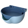 thumbnail image 2 of PP Colander Portátil Doble Capa Caja de seguridad Cocina Cocina Drenaje Cesta Fruta Lavado Accesorios Accesorios con soporte de teléfono claro azul Yuarrent HA011948-02, 2 of 7