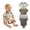 Khaki, variant on Ruyang 5 Piece Short Sleeved Bodysuit Set for Baby Girls Cotton Crewneck Romper Toddler Infant Lightweight Crawling Suit