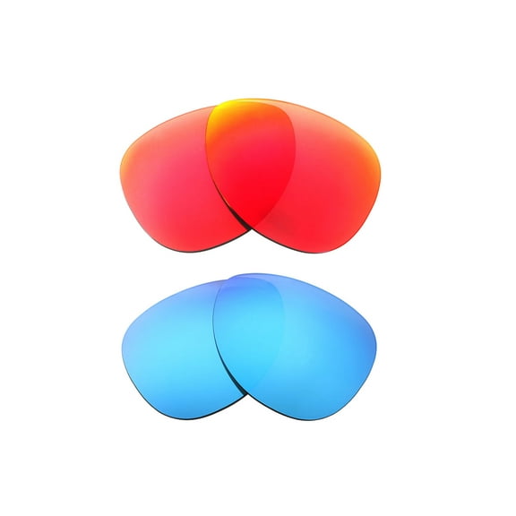Walleva Polarized Fire Red   Ice Blue Replacement Lenses For Oakley Split Time Sunglasses
