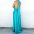 thumbnail image 5 of CIENVNSTG Midi Dresses for Women Satin Sexy Evening Dress Solid Blue Elegant Robe Festival Party Dresses Fashion Sleeveless Shift Dress Blue S, 5 of 5