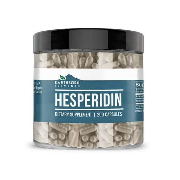 Earthborn Elements Hesperidin 200 Capsules, Pure & Undiluted, No Additives