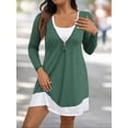 thumbnail image 7 of Cuteduck Plus Size Women’s Long Sleeve V-Neck Zipper Dress Autumn/Winter 1X-5X, 7 of 7