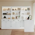 thumbnail image 2 of Miekor 83.4"Tall 2 Bookshelf & 1 Writting Desk Suite,Modern Bookcase Suite with LED Lighting, Drawers,Doors,Study Desk and Open Shelves,3-Piece Set Storage Bookshelf for Living Room W4US0AAK, 2 of 9