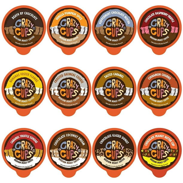 Crazy Cups Flavored Coffee Pods Variety Pack Coffee Flavors and